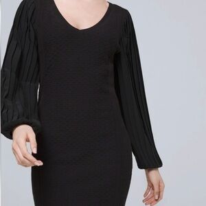 NWOT Women’s White House Black Market Pleated
Sleeve Sweater Dress Size Large